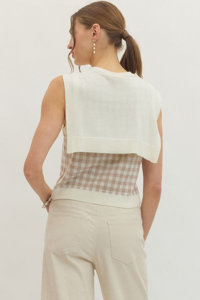 The Corbin Gingham Sleeveless Sweater