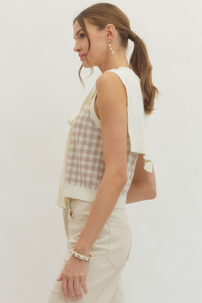 The Corbin Gingham Sleeveless Sweater
