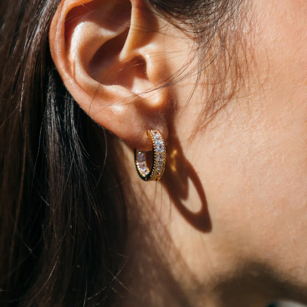 The Anna CZ Crystal Huggie Earring