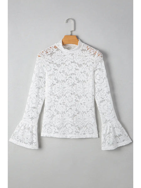 The Laney Lace Bell Sleeve Top