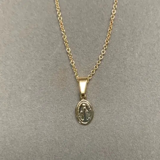 The Petite Tiny V. Mary Necklace