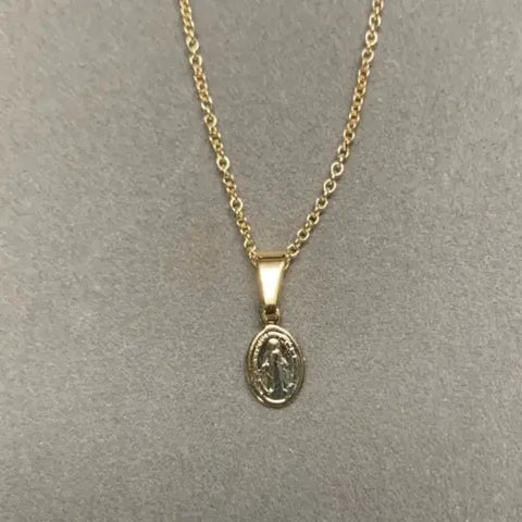 The Petite Tiny V. Mary Necklace