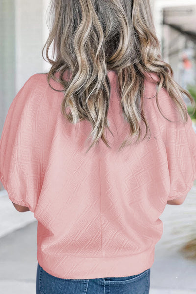 The Morgan Pink Textured Top