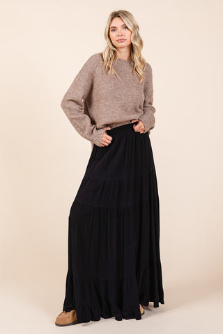 The Presley Black Maxi skirt