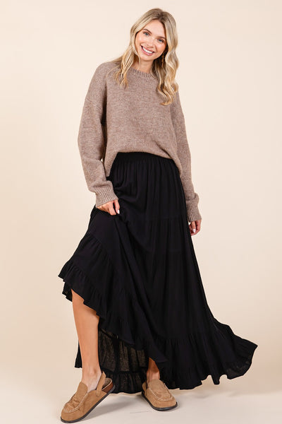 The Presley Black Maxi skirt