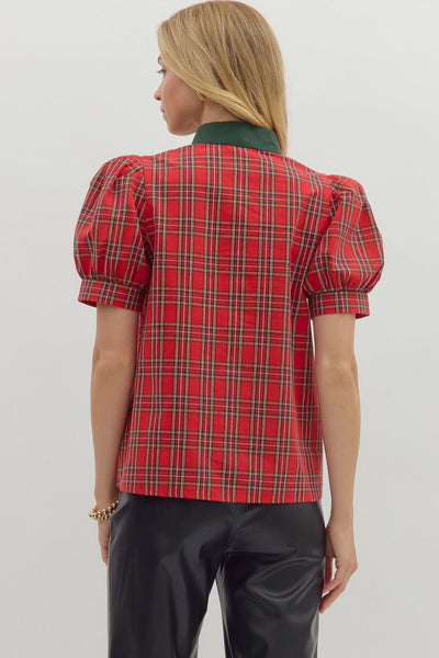 The Kris Holiday Plaid Top