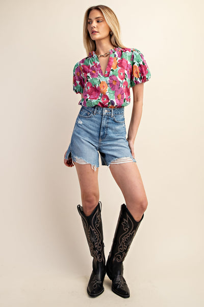 The Sarah Raspberry Poppi Top