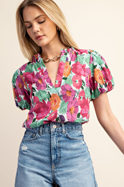 The Sarah Raspberry Poppi Top