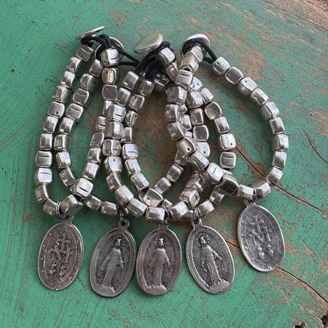 The Brushed Siver M A R Y Bracelet