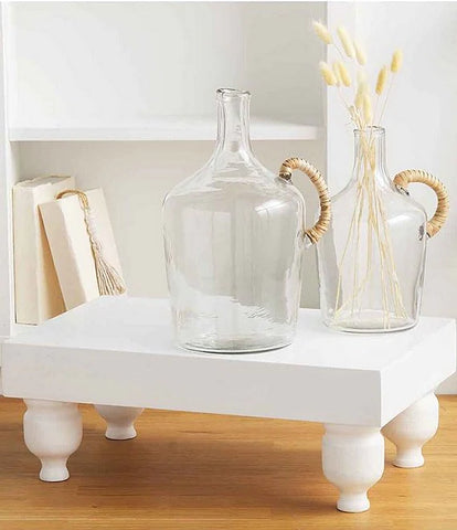 MUD PIE LARGE WHITE FOOTED SERVING STAND