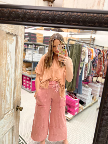 The Sam Mineral Knit Wide Leg Pants