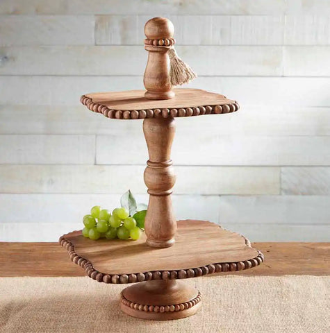MUD PIE WOOD TIERED SERVER