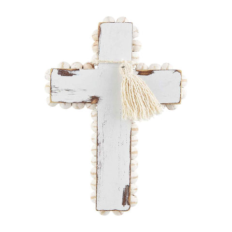 MUD PIE SMALL WOOD BEADED CROSS