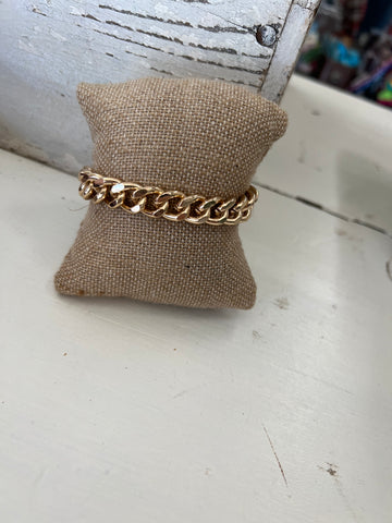 Thick Gold Curb Chain Bracelet