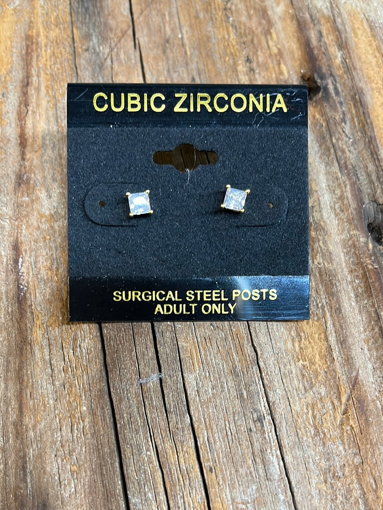 SMALL GOLD CRYSTAL STUDS