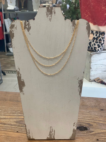 Triple Chain Layered Necklace